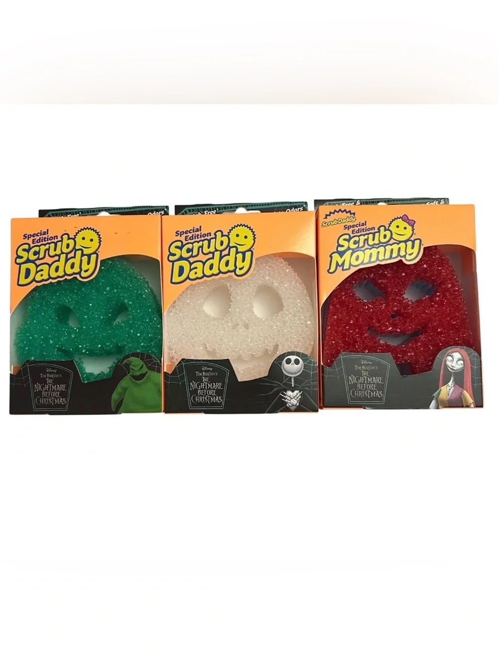 Scrub Daddy The Nightmare Before Christmas Sponges Lot of 3 NIB Jack Sally Oogie